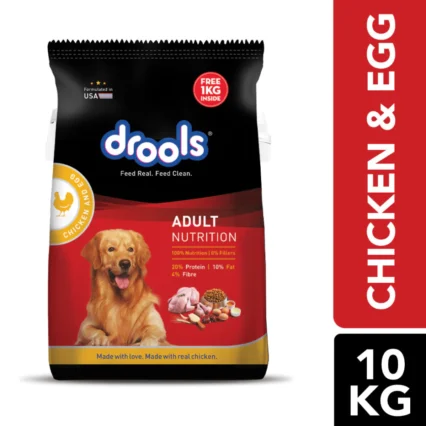 Drools Adult Dry Dog Food – Chicken & Egg, 10kg